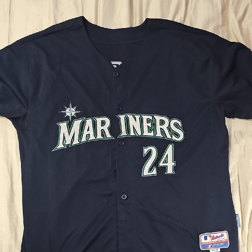 Majestic Black Mariners Jersey